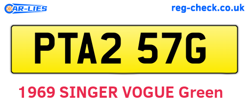 PTA257G are the vehicle registration plates.