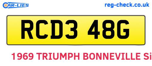 RCD348G are the vehicle registration plates.