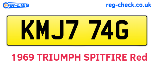 KMJ774G are the vehicle registration plates.