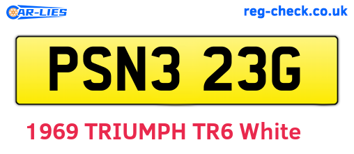 PSN323G are the vehicle registration plates.