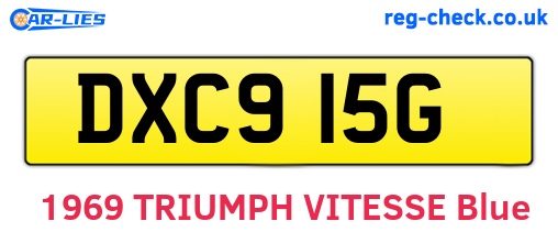 DXC915G are the vehicle registration plates.
