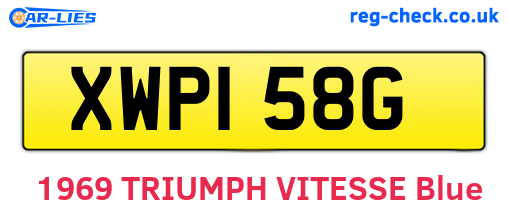 XWP158G are the vehicle registration plates.