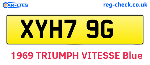 XYH79G are the vehicle registration plates.