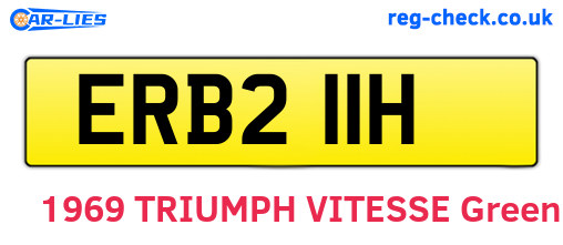 ERB211H are the vehicle registration plates.