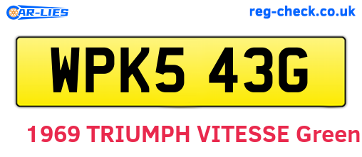 WPK543G are the vehicle registration plates.