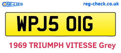 WPJ501G are the vehicle registration plates.