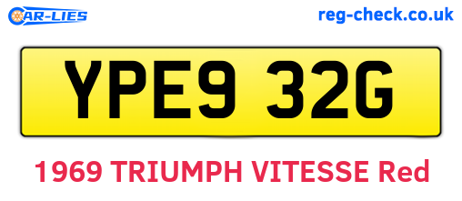 YPE932G are the vehicle registration plates.