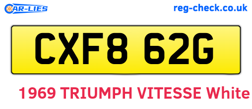 CXF862G are the vehicle registration plates.