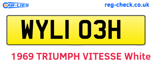 WYL103H are the vehicle registration plates.