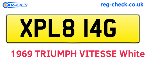 XPL814G are the vehicle registration plates.
