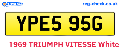 YPE595G are the vehicle registration plates.