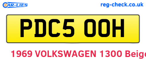 PDC500H are the vehicle registration plates.