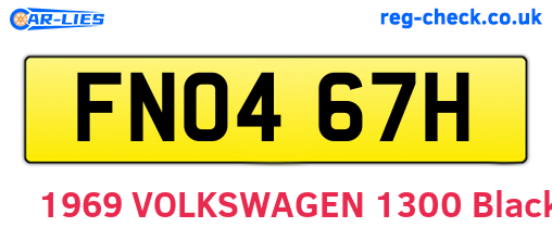 FNO467H are the vehicle registration plates.
