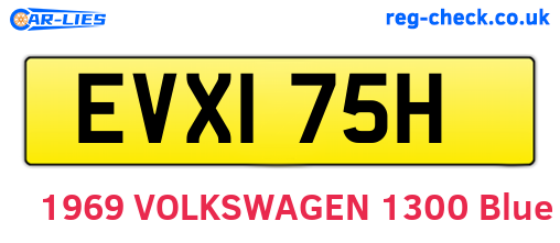 EVX175H are the vehicle registration plates.