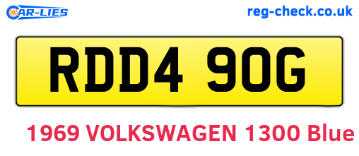 RDD490G are the vehicle registration plates.