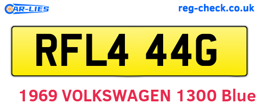 RFL444G are the vehicle registration plates.