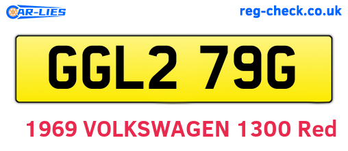 GGL279G are the vehicle registration plates.
