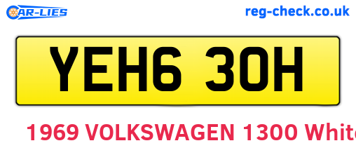 YEH630H are the vehicle registration plates.
