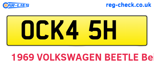OCK45H are the vehicle registration plates.