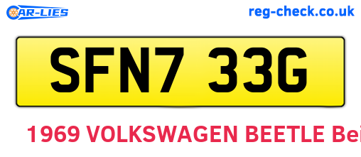 SFN733G are the vehicle registration plates.