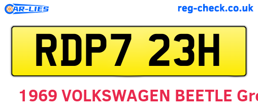 RDP723H are the vehicle registration plates.