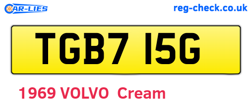 TGB715G are the vehicle registration plates.