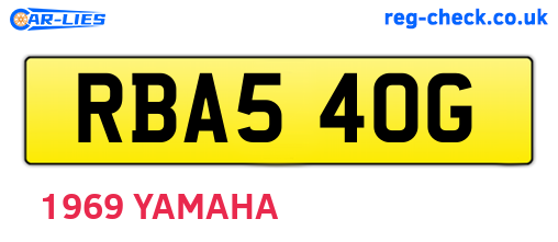 RBA540G are the vehicle registration plates.
