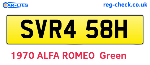 SVR458H are the vehicle registration plates.