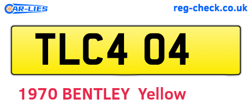 TLC404 are the vehicle registration plates.
