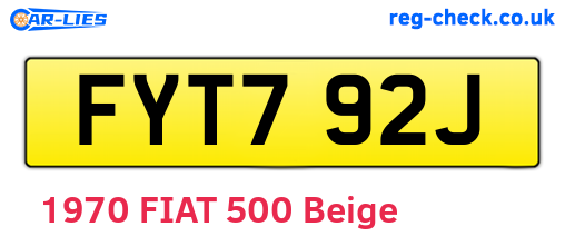 FYT792J are the vehicle registration plates.