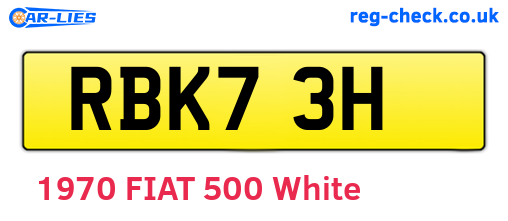 RBK73H are the vehicle registration plates.