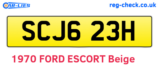 SCJ623H are the vehicle registration plates.