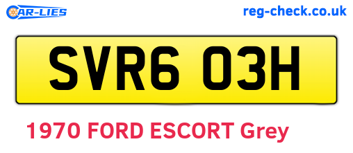 SVR603H are the vehicle registration plates.