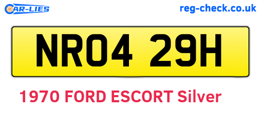 NRO429H are the vehicle registration plates.