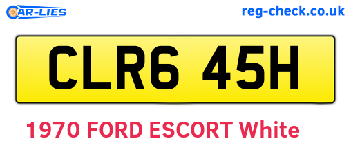 CLR645H are the vehicle registration plates.
