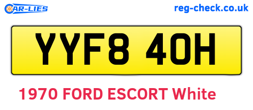 YYF840H are the vehicle registration plates.