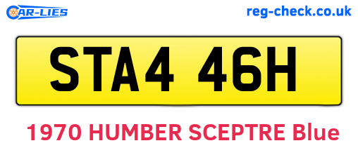 STA446H are the vehicle registration plates.