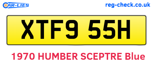 XTF955H are the vehicle registration plates.