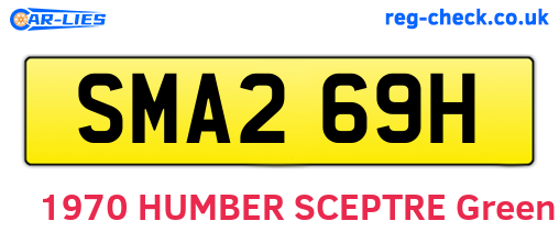 SMA269H are the vehicle registration plates.