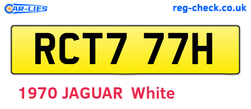 RCT777H are the vehicle registration plates.