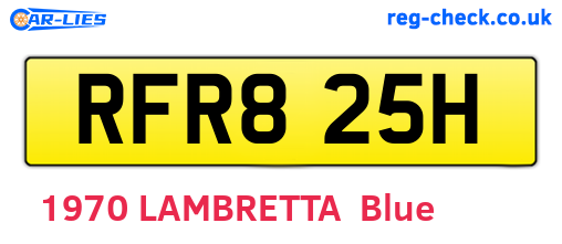 RFR825H are the vehicle registration plates.