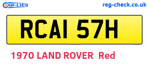 RCA157H are the vehicle registration plates.