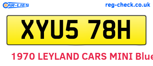 XYU578H are the vehicle registration plates.