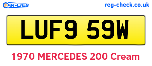 LUF959W are the vehicle registration plates.