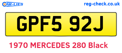 GPF592J are the vehicle registration plates.
