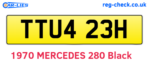 TTU423H are the vehicle registration plates.