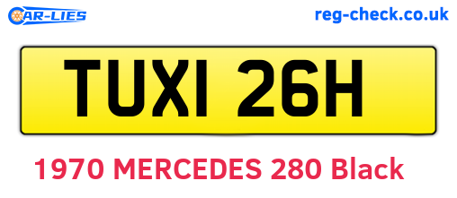 TUX126H are the vehicle registration plates.
