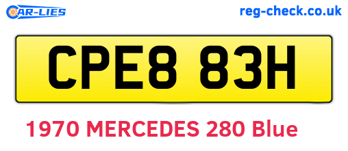 CPE883H are the vehicle registration plates.