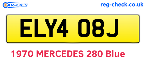 ELY408J are the vehicle registration plates.