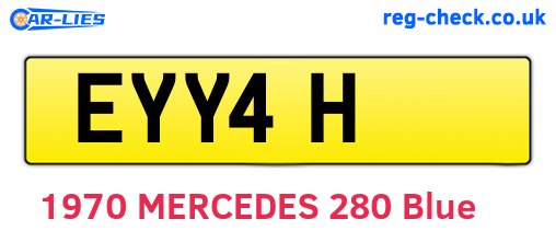 EYY4H are the vehicle registration plates.